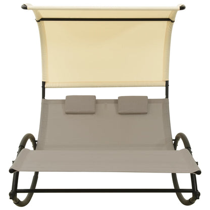 vidaXL Sun Lounger | Taupe and Cream | Textilene, Steel | Large