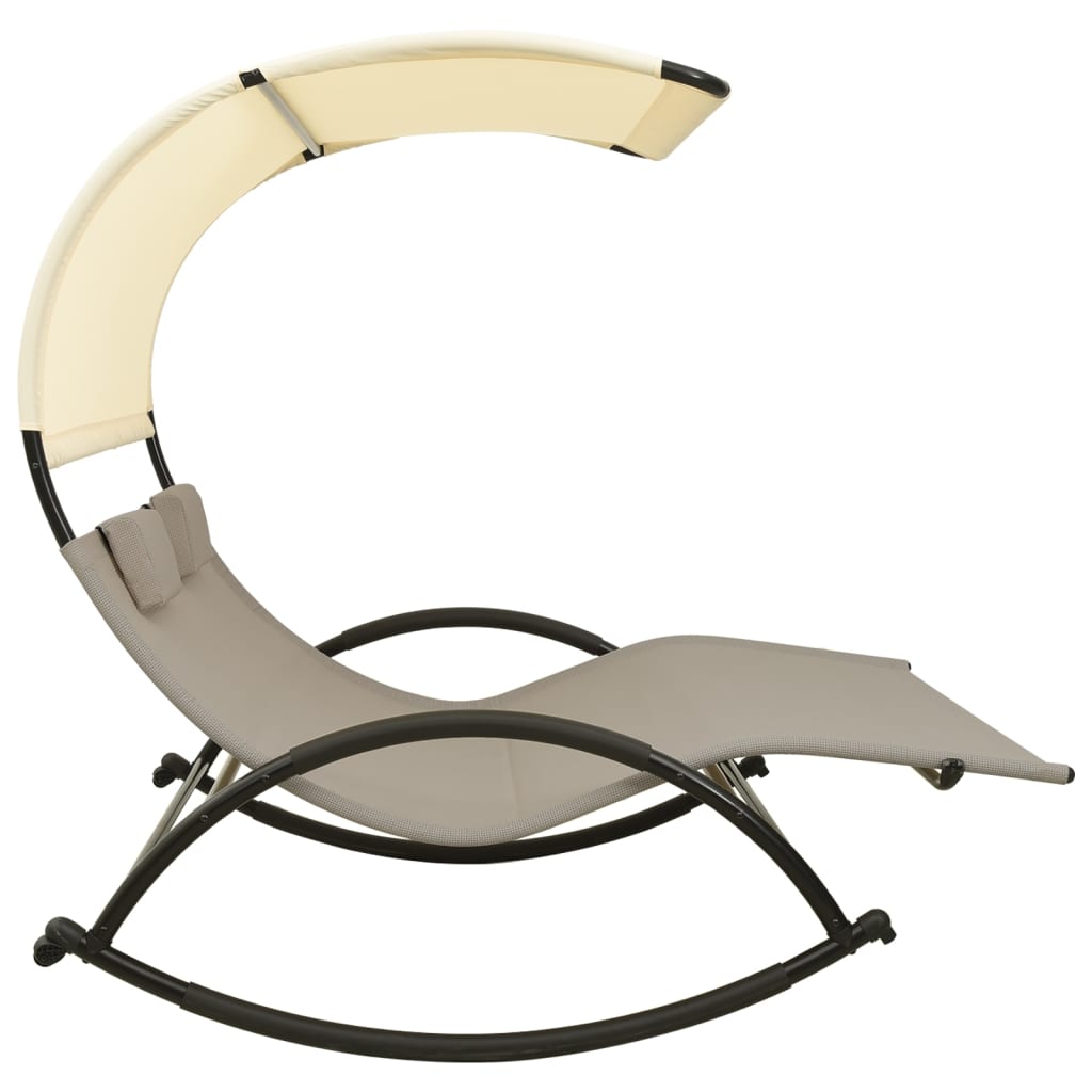 vidaXL Sun Lounger | Taupe and Cream | Textilene, Steel | Large