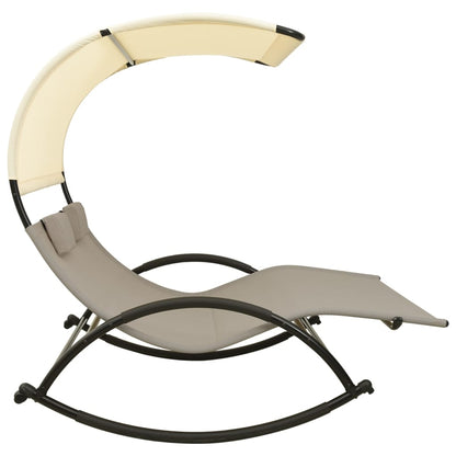 vidaXL Sun Lounger | Taupe and Cream | Textilene, Steel | Large