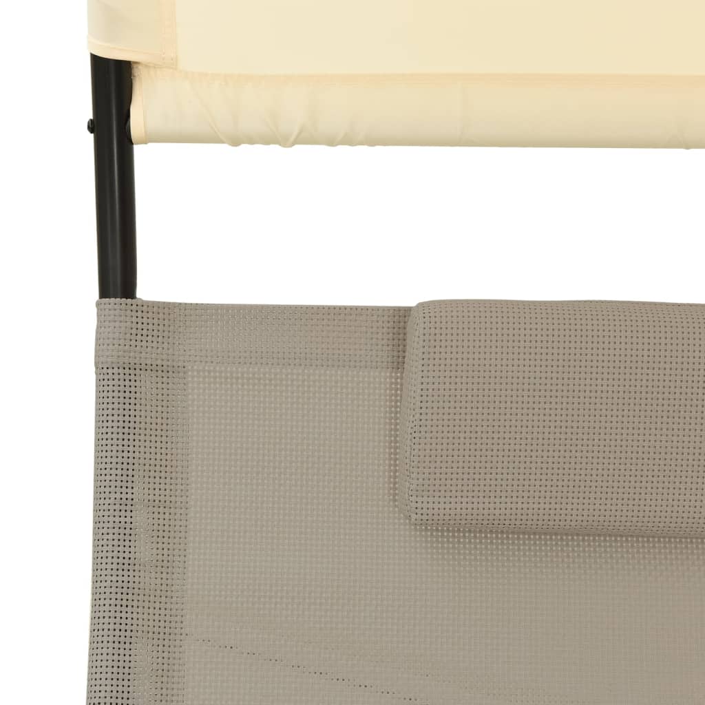 vidaXL Sun Lounger | Taupe and Cream | Textilene, Steel | Large