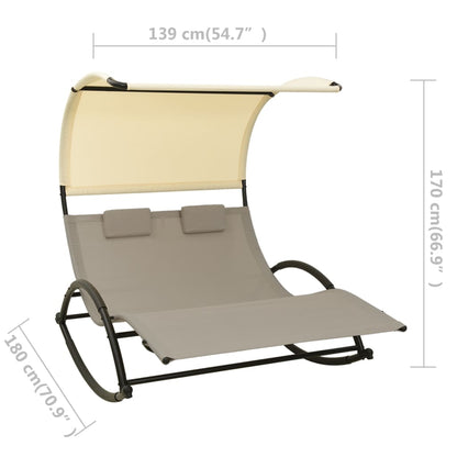 vidaXL Sun Lounger | Taupe and Cream | Textilene, Steel | Large