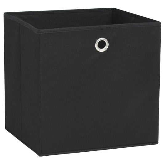 vidaXL Storage Boxes 4 pcs Non-woven Fabric 28x28x28 cm Black