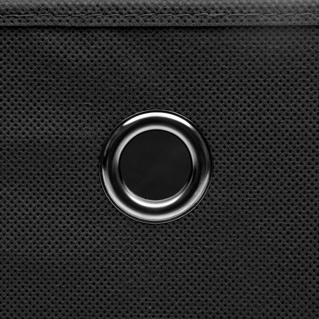 vidaXL Storage Boxes with Covers 10 pcs 28x28x28 cm Black