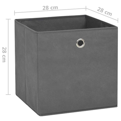 vidaXL Storage Boxes 4 pcs Non-woven Fabric 28x28x28 cm Grey