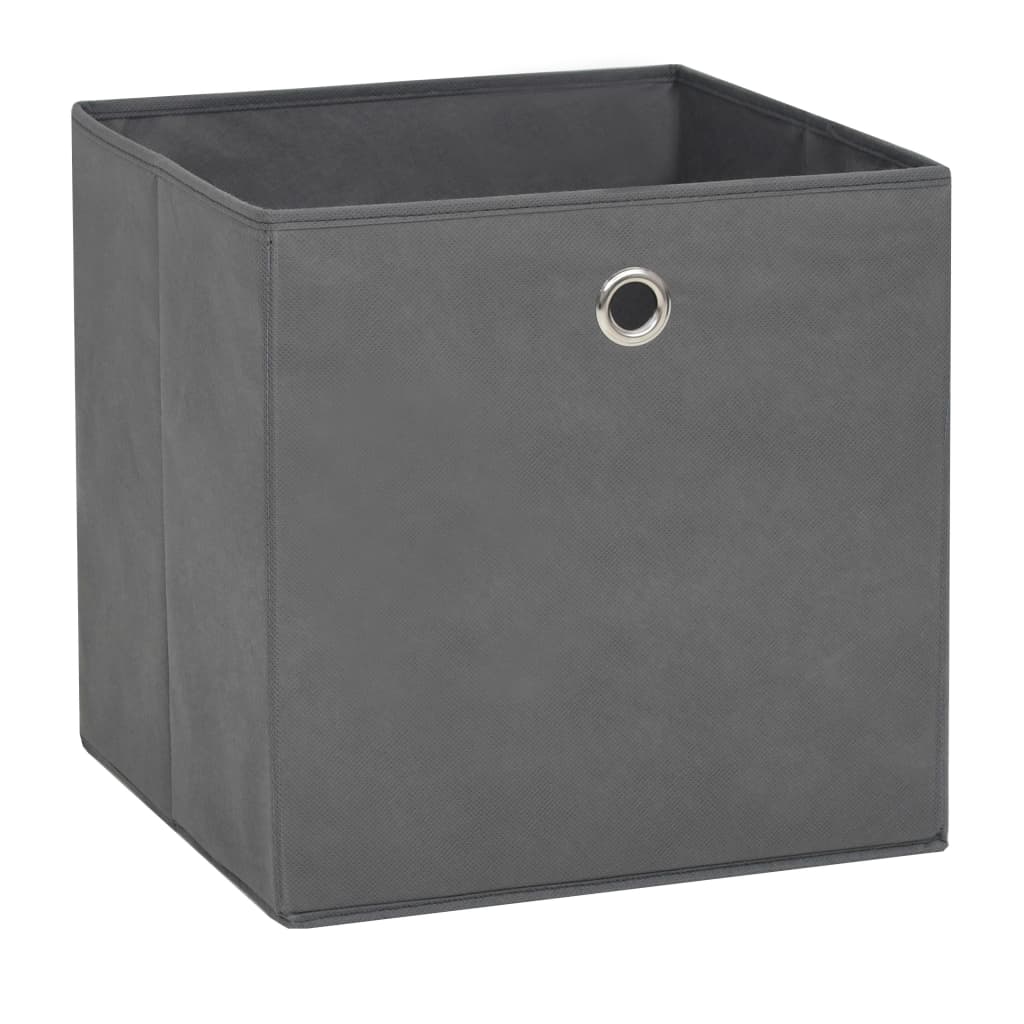 vidaXL Storage Boxes 10 pcs Non-woven Fabric 28x28x28 cm Grey