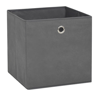 vidaXL Storage Boxes 10 pcs Non-woven Fabric 28x28x28 cm Grey