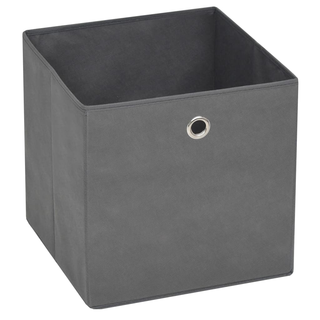 vidaXL Storage Boxes 10 pcs Non-woven Fabric 28x28x28 cm Grey