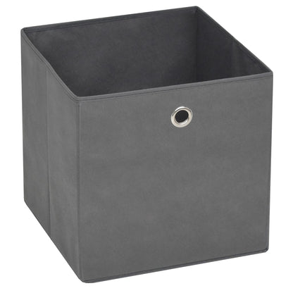 vidaXL Storage Boxes 10 pcs Non-woven Fabric 28x28x28 cm Grey