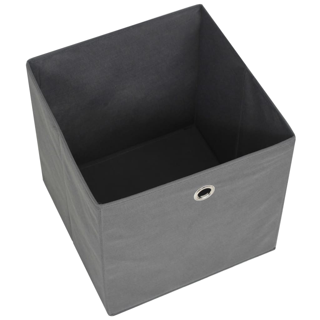 vidaXL Storage Boxes 10 pcs Non-woven Fabric 28x28x28 cm Grey
