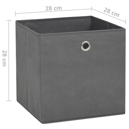 vidaXL Storage Boxes 10 pcs Non-woven Fabric 28x28x28 cm Grey