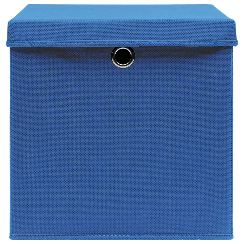 vidaXL Storage Boxes with Covers 4 pcs 28x28x28 cm Blue