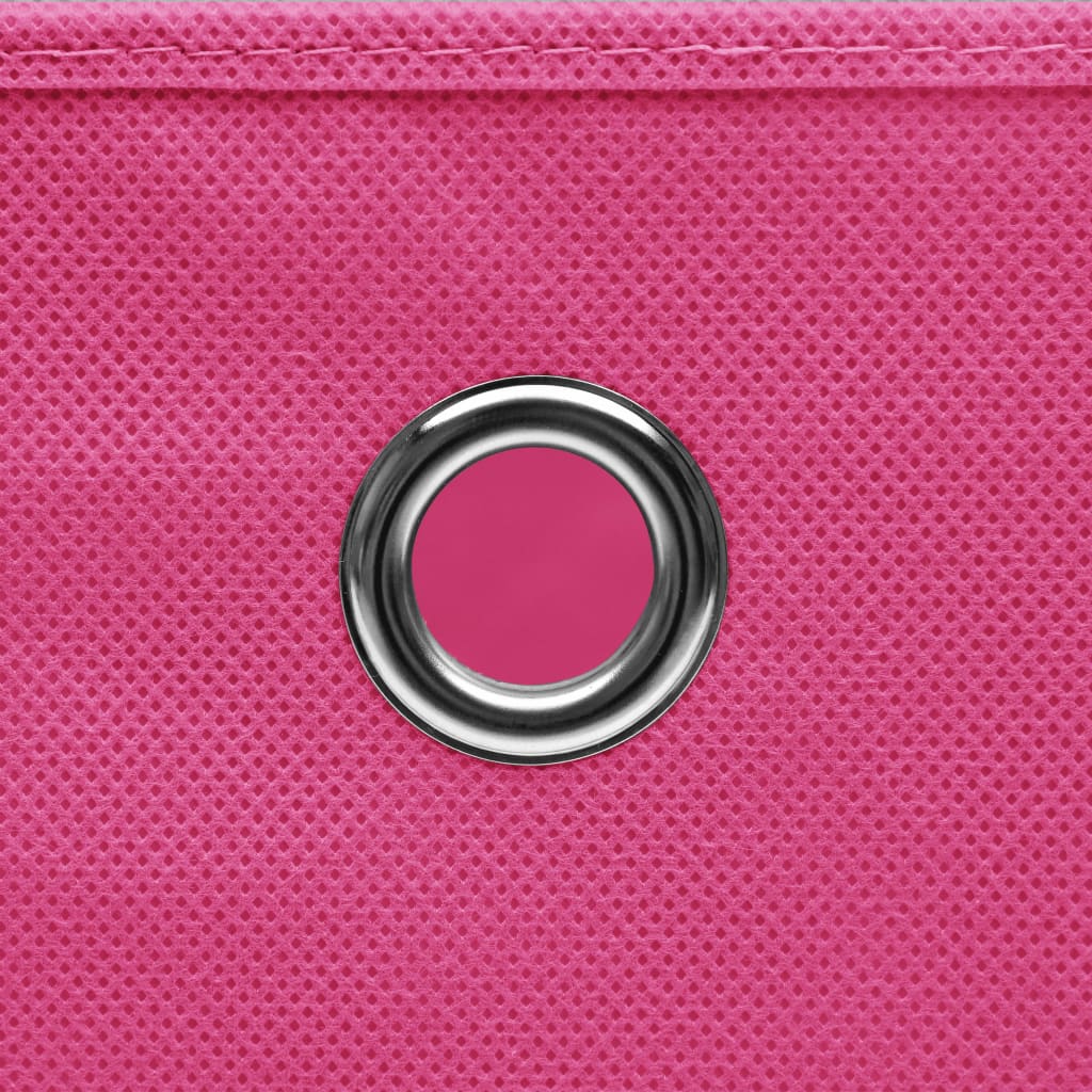 vidaXL Storage Boxes with Covers 4 pcs 28x28x28 cm Pink