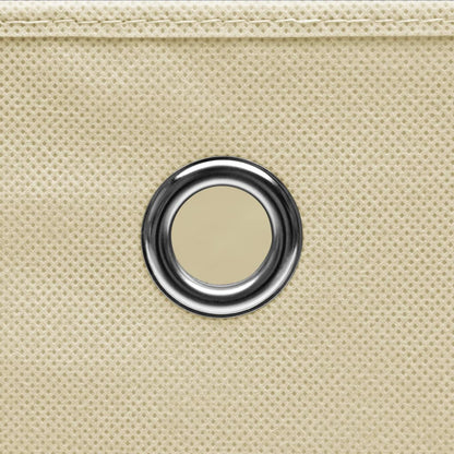 vidaXL Storage Boxes with Covers 10 pcs 28x28x28 cm Cream