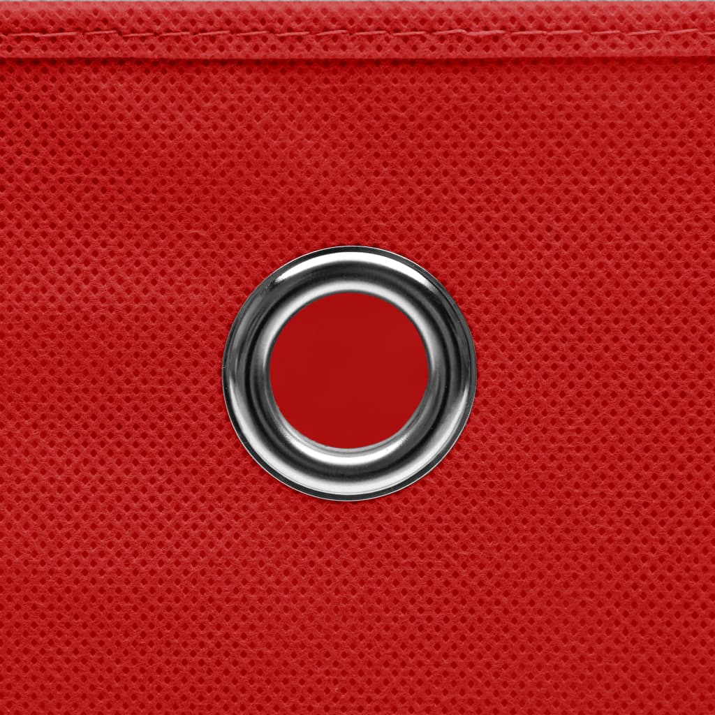 vidaXL Storage Boxes with Covers 10 pcs 28x28x28 cm Red