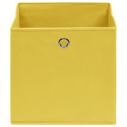 vidaXL Storage Boxes 10 pcs Non-woven Fabric 28x28x28 cm Yellow