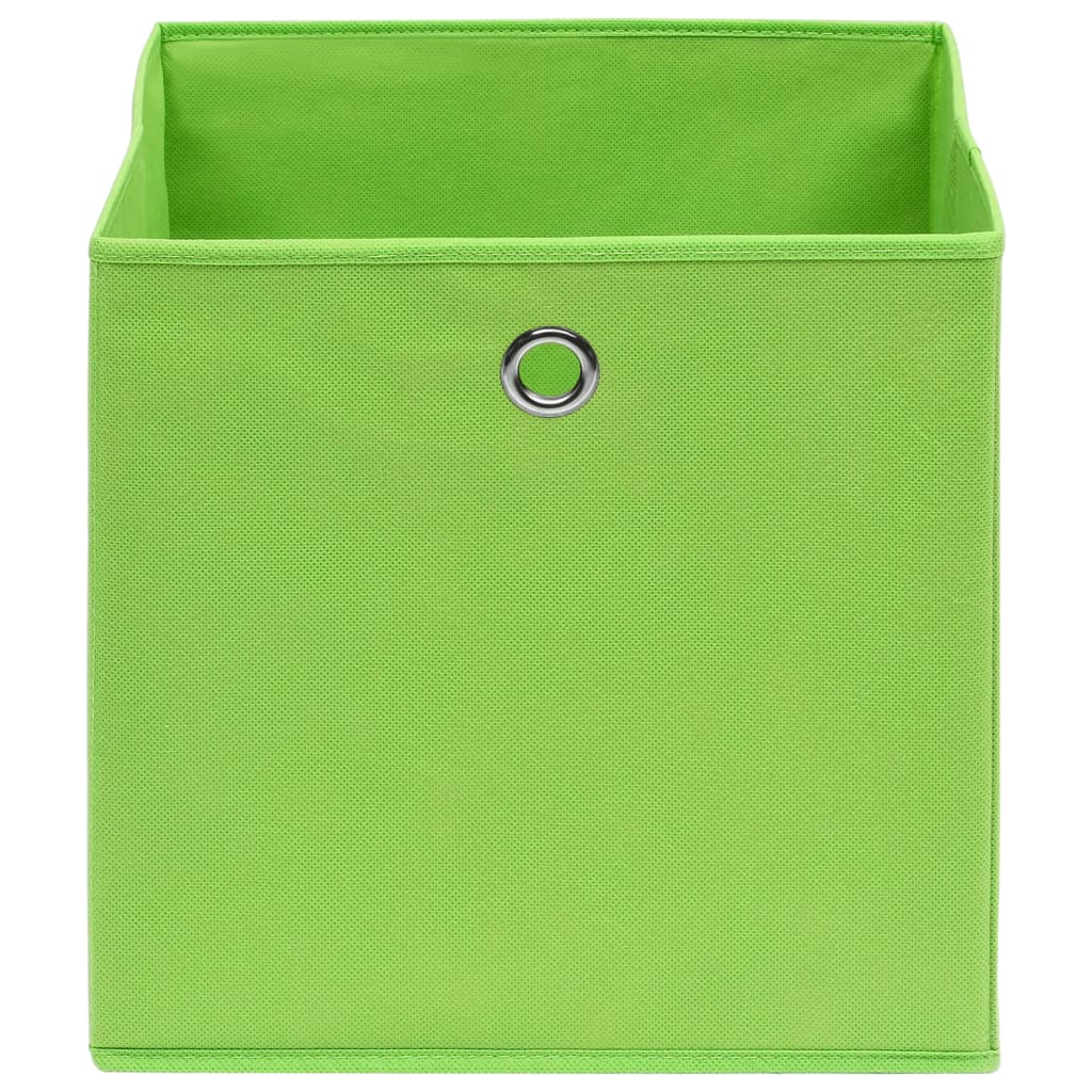 vidaXL Storage Boxes 10 pcs Non-woven Fabric 28x28x28 cm Green
