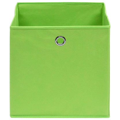 vidaXL Storage Boxes 10 pcs Non-woven Fabric 28x28x28 cm Green