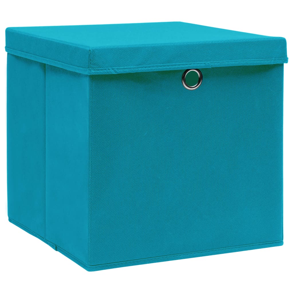 vidaXL Storage Box | Set of 4 | Baby blue | Non-woven fabric | Medium