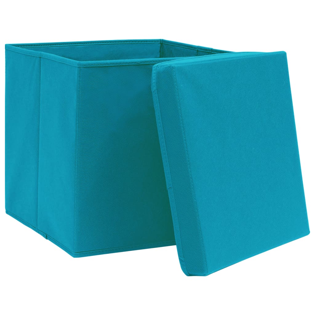 vidaXL Storage Box | Set of 4 | Baby blue | Non-woven fabric | Medium