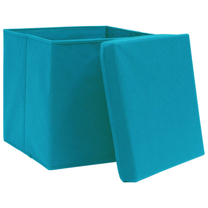 vidaXL Storage Box | Set of 4 | Baby blue | Non-woven fabric | Medium