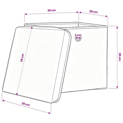 vidaXL Storage Box | Set of 4 | Baby blue | Non-woven fabric | Medium