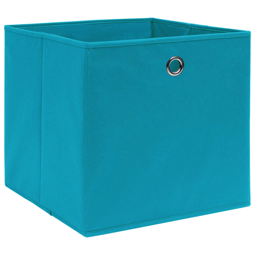 vidaXL Storage Boxes 10 pcs Non-woven Fabric 28x28x28 cm Baby Blue