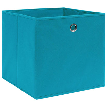 vidaXL Storage Boxes 10 pcs Non-woven Fabric 28x28x28 cm Baby Blue