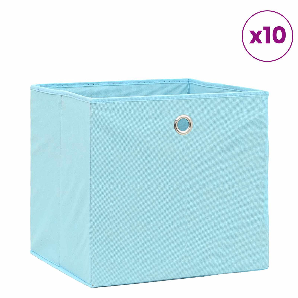 vidaXL Storage Boxes 10 pcs Non-woven Fabric 28x28x28 cm Baby Blue