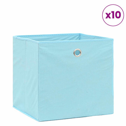 vidaXL Storage Boxes 10 pcs Non-woven Fabric 28x28x28 cm Baby Blue
