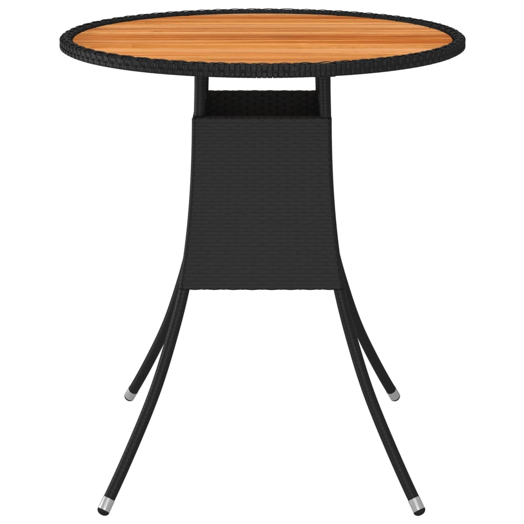 vidaXL Dining Table | Black and brown | PE rattan | Small | Durable