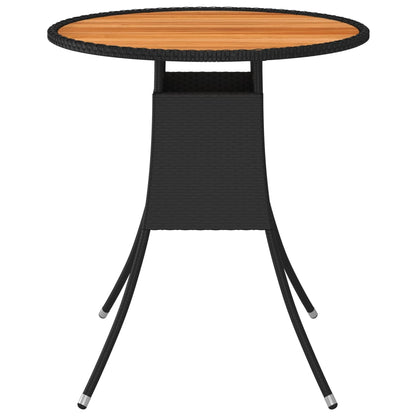 vidaXL Dining Table | Black and brown | PE rattan | Small | Durable