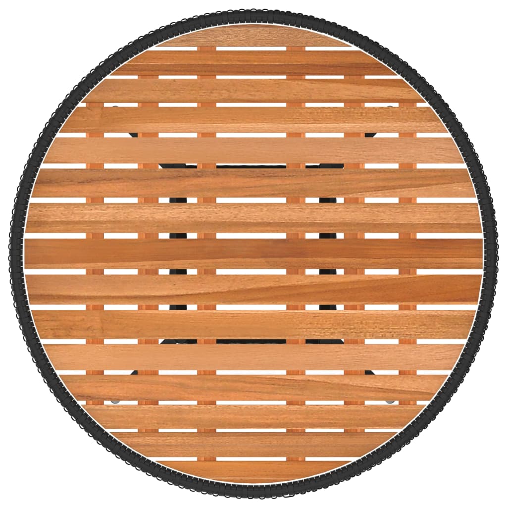 vidaXL Dining Table | Black and brown | PE rattan | Small | Durable