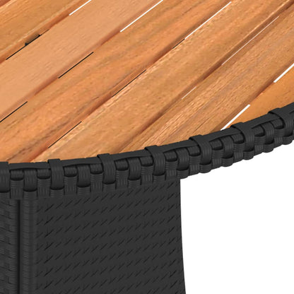 vidaXL Dining Table | Black and brown | PE rattan | Small | Durable