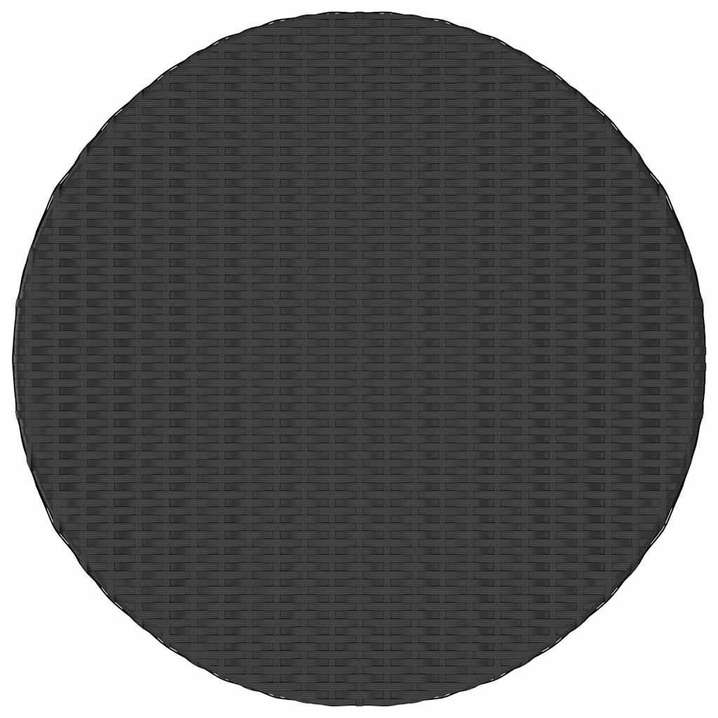 vidaXL Tea Table Black 68x68x30 cm Poly Rattan
