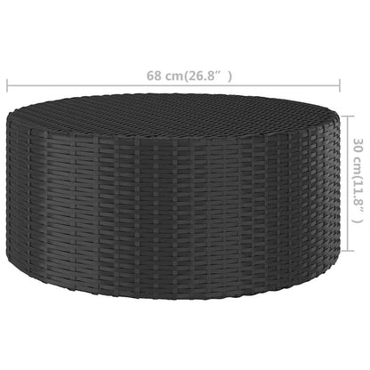 vidaXL Tea Table Black 68x68x30 cm Poly Rattan