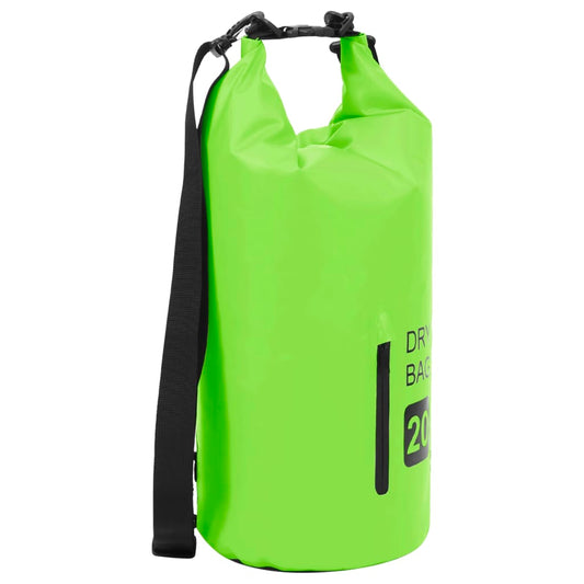 vidaXL Dry Bag with Zipper Green 20 L PVC