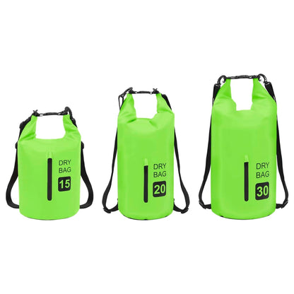 vidaXL Dry Bag with Zipper Green 20 L PVC
