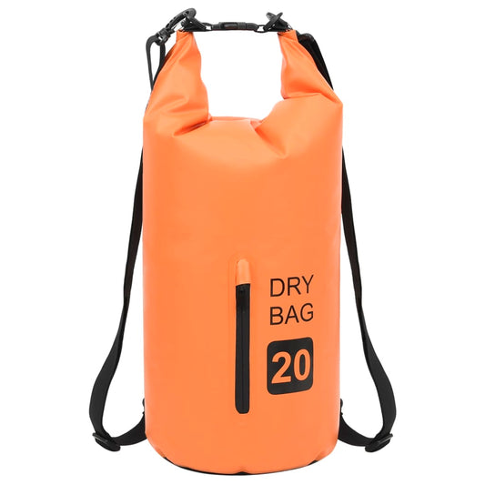 vidaXL Dry Bag with Zipper Orange 20 L PVC