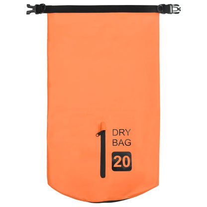 vidaXL Dry Bag with Zipper Orange 20 L PVC