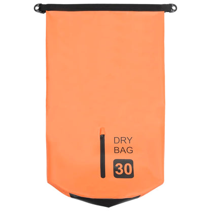 vidaXL Dry Bag with Zipper Orange 30 L PVC