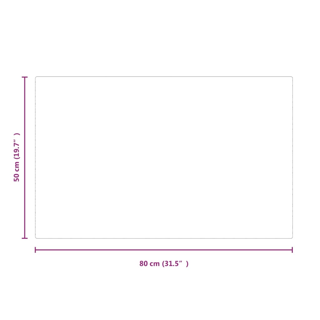 vidaXL Fireplace Glass Plate Rectangular 80x50 cm