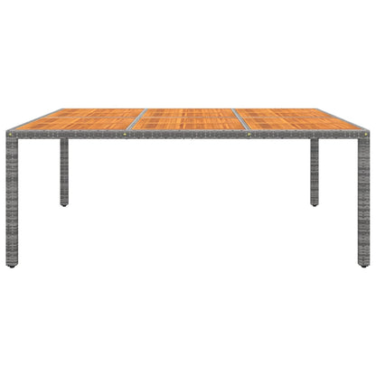vidaXL Garden Table 200x150x75 cm Acacia Wood and Poly Rattan Grey