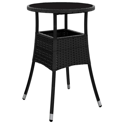 vidaXL Garden Table | Black | Poly rattan | Standard | Lightweight