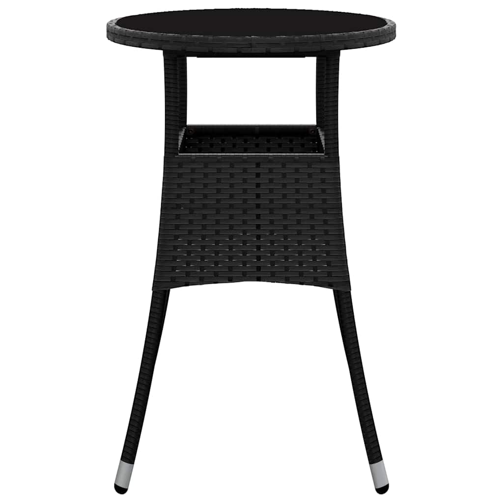 vidaXL Garden Table | Black | Poly rattan | Standard | Lightweight