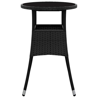 vidaXL Garden Table | Black | Poly rattan | Standard | Lightweight