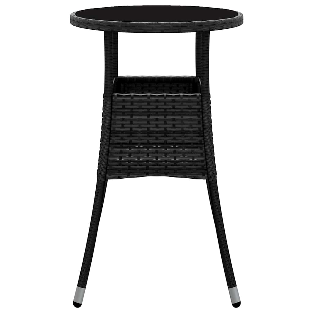 vidaXL Garden Table | Black | Poly rattan | Standard | Lightweight