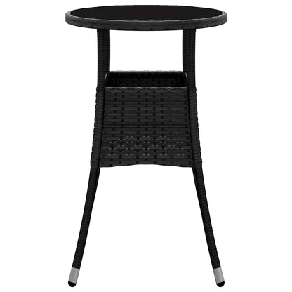 vidaXL Garden Table | Black | Poly rattan | Standard | Lightweight
