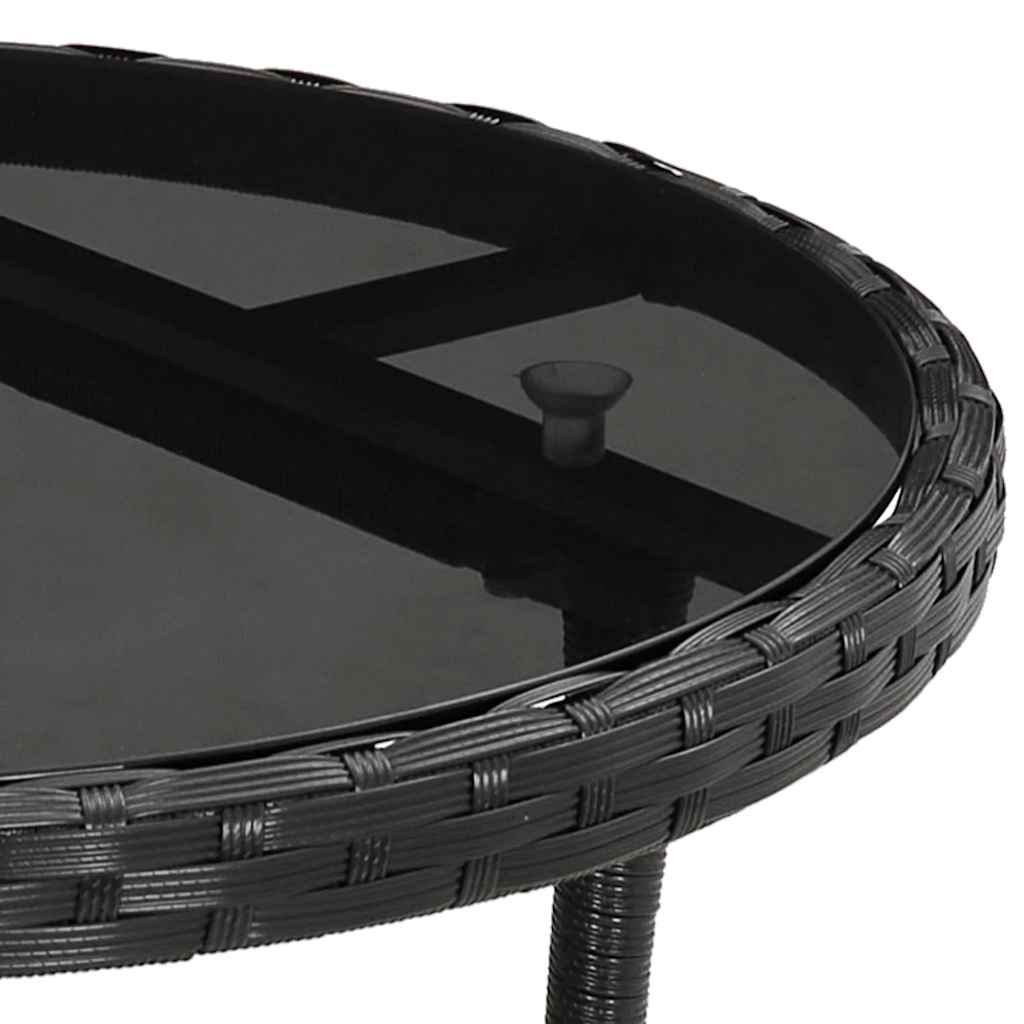 vidaXL Garden Table | Black | Poly rattan | Standard | Lightweight
