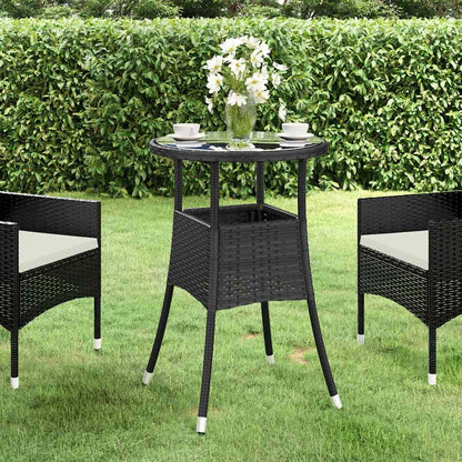 vidaXL Garden Table | Black | Poly rattan | Standard | Lightweight