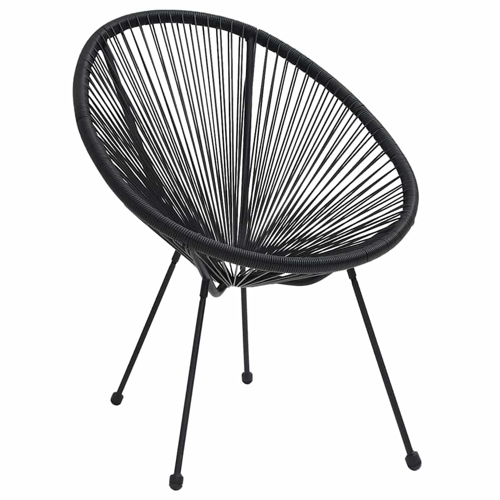 312164 vidaXL Garden Moon Chairs 2 pcs Rattan Black